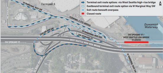 lower bridge detour exit map