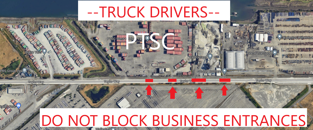 driveways clear for surrounding businesses