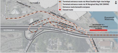 lower bridge detour enterance map