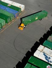 Zero Emission Cargo Handling Equipment working at SIM Yard